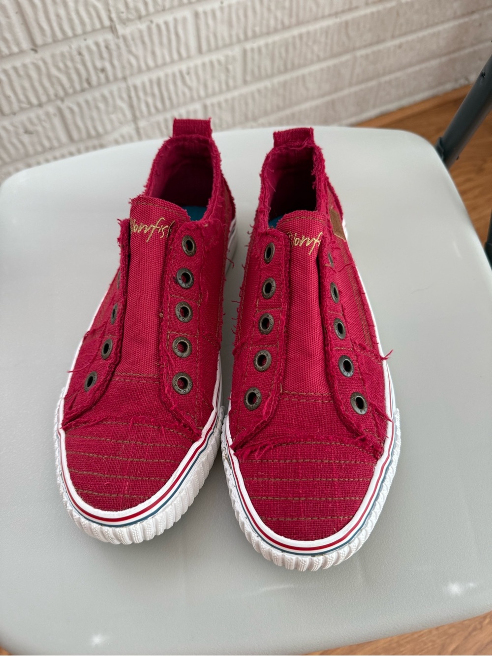 Blowfish Canvas Slip-On Sneakers in Wine Red